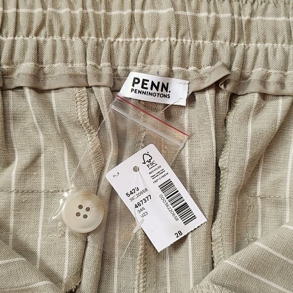 Penningtons New With Tag Size 28 Striped Linen Blend Shorts - Picture 10 of 12